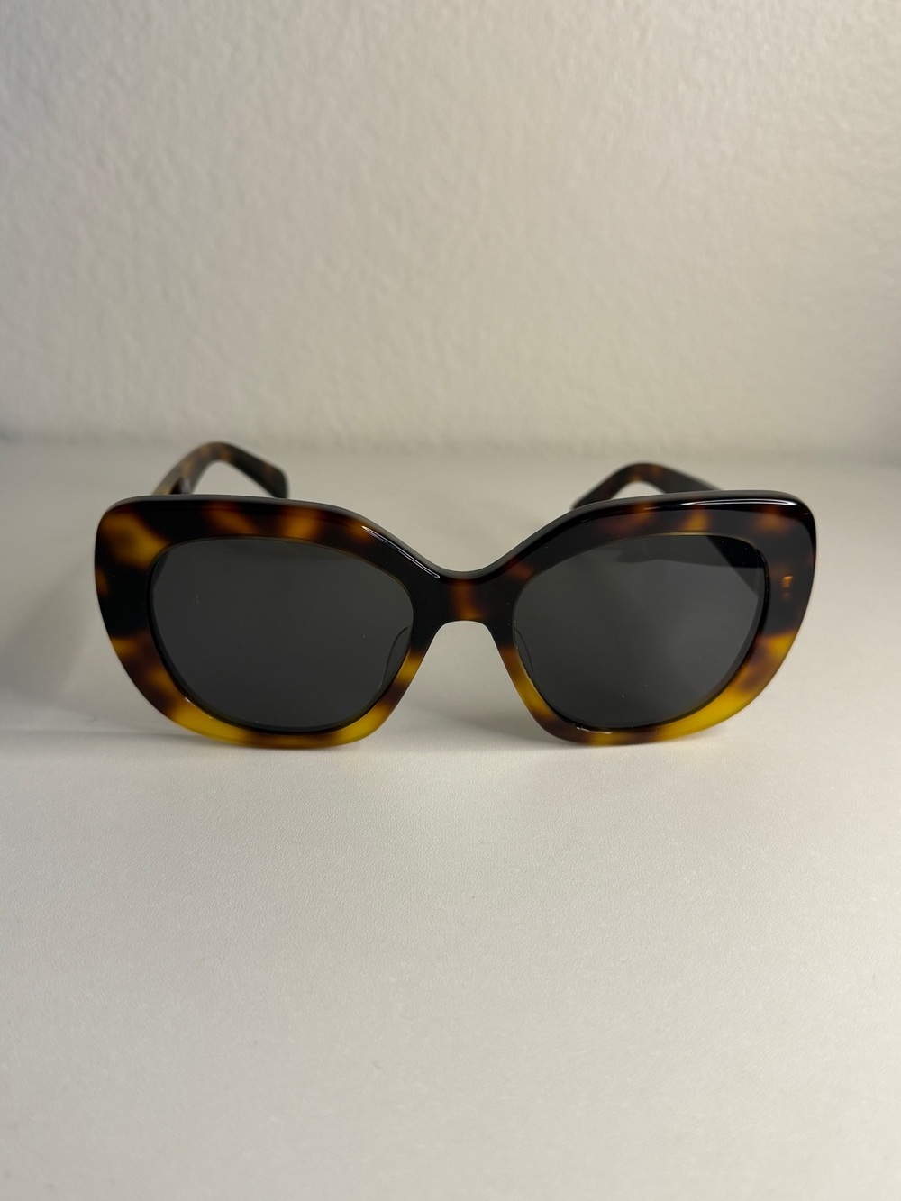 Celine Butterfly 55m Tortoiseshell Cat-Eye Sunglasses